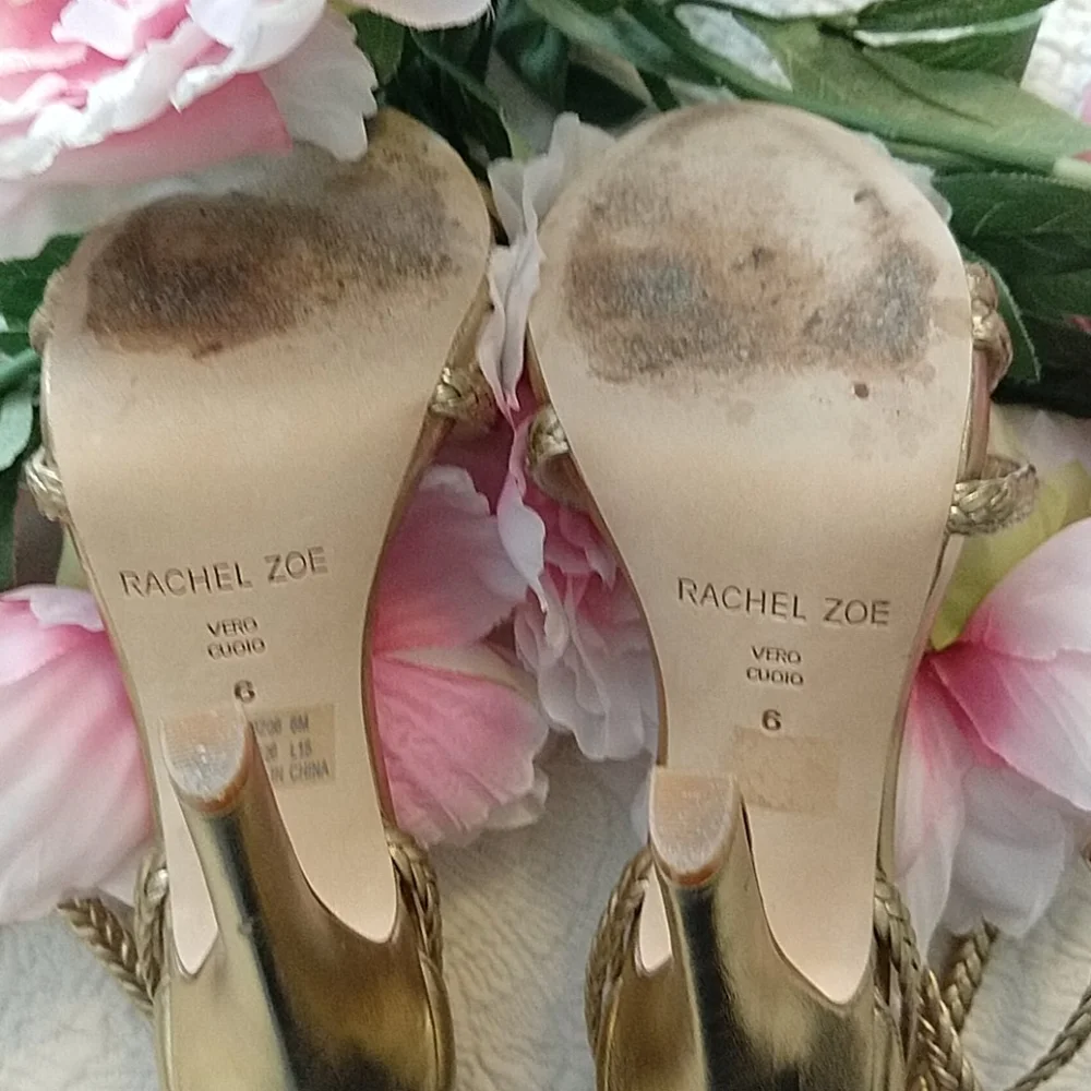 Rachel Zoe Odette Gold Sandal Sz. 6 - Picture 10 of 10